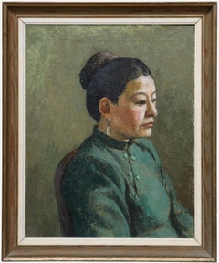 Aingelda Redmond (b.1927) - 20th Century Oil, Lady in Green