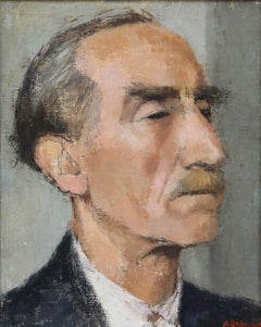 Aingelda Redmond (geb. 1927) - 20. Jahrhundert Öl, Mann mit Schnurrbart
