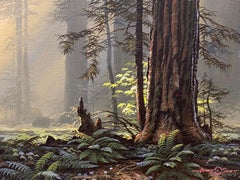 Al Scott "Redwood and Ferns" Original Painting C.1970