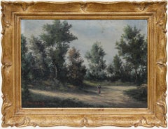 Alain Bonnaud - Framed Early 20th Century Oil, Walking Through the Woods