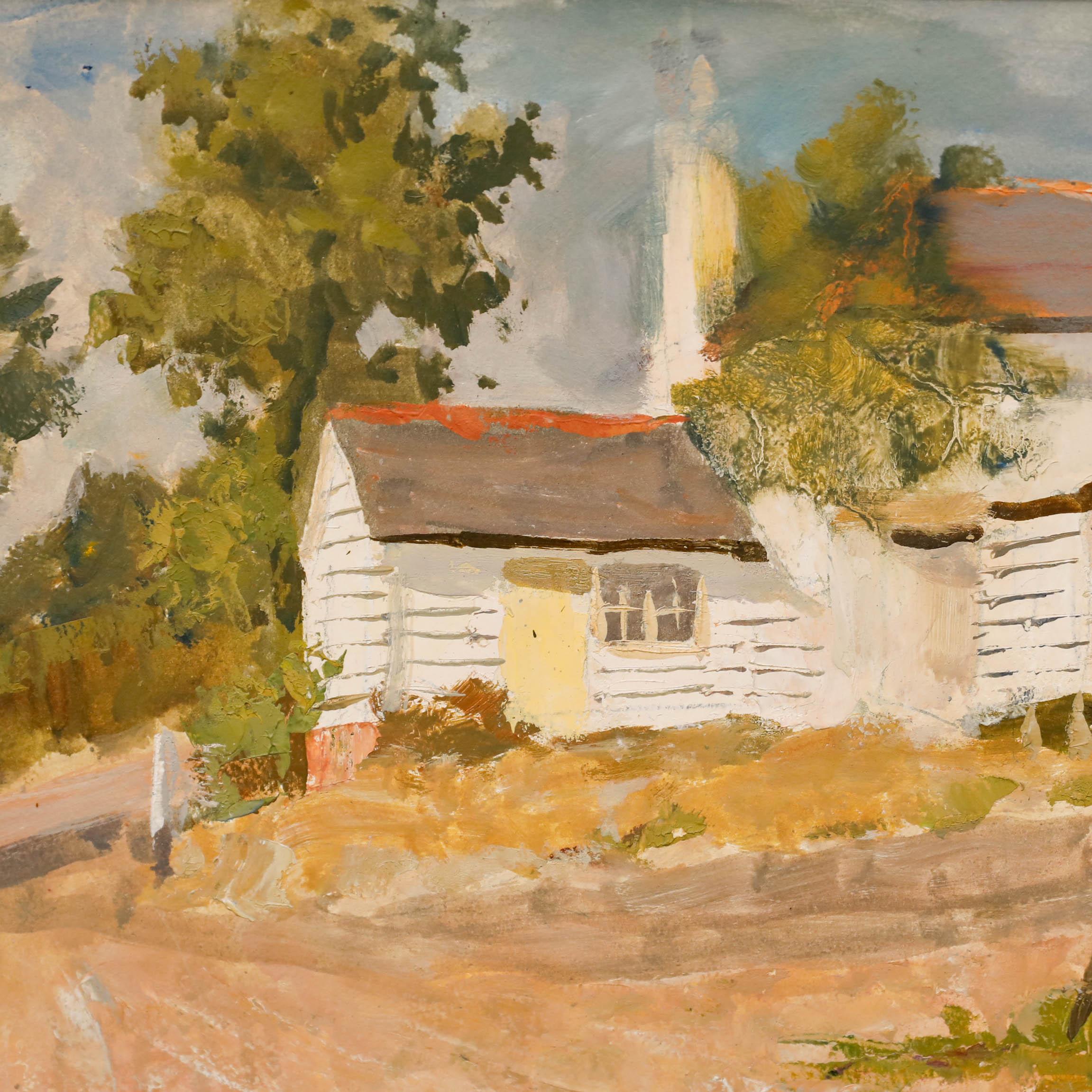 Alan Stenhouse Gourley (1909-1991) - Oil, Clapboard House with the Yellow Door 2