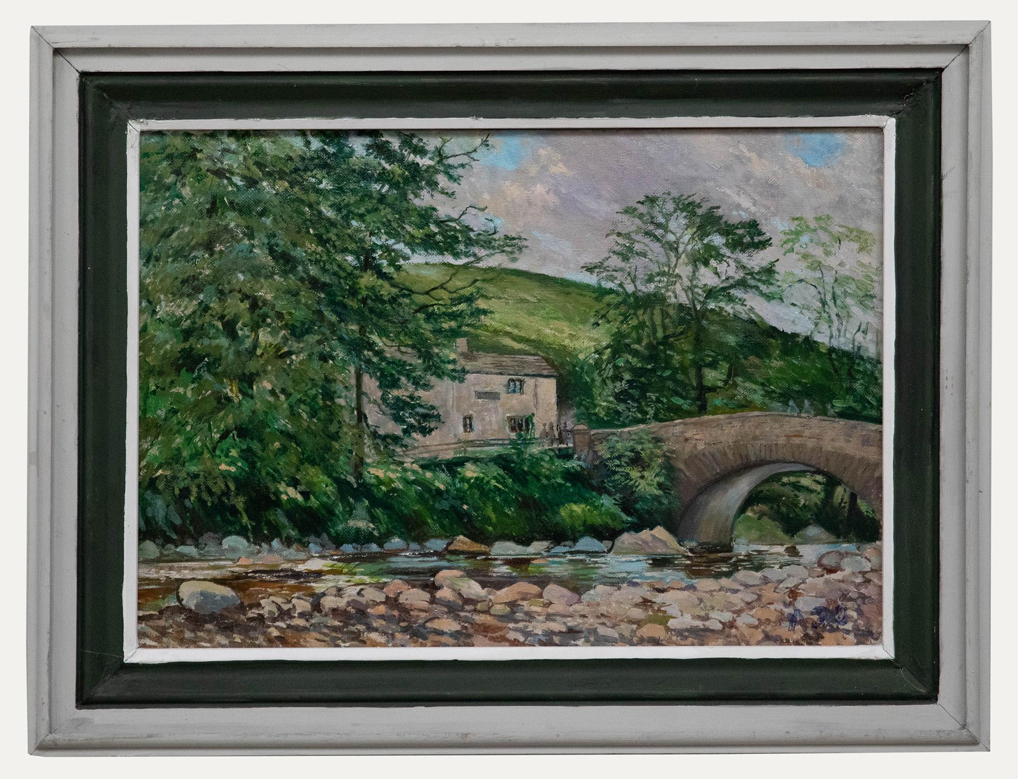 Landscape Painting di Unknown - Albert B. Ogden (1928-2022) - Olio del 20° secolo, Ponte di Wary