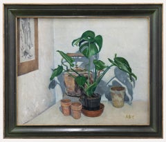 Albert B. Ogden (1928-2022) - Framed Oil, Monstera and Copper Kettle