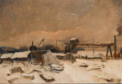 Albert Delaunois (1895-1936) - Framed Early 20th Century Oil, Winter Landscape