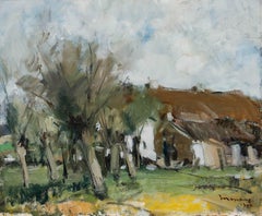 Albert Mascaux (1900-1963) - Framed 1946 Oil, Paysage de Ferme
