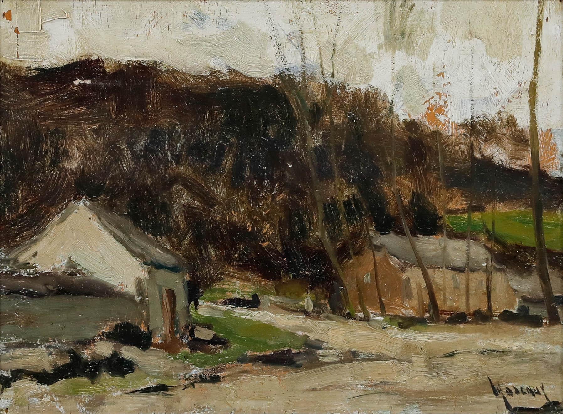 Albert Mascaux (1900-1963) - Mid 20th Century Oil, Farm Scene - Painting by Unknown
