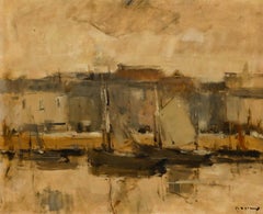 Albert Mascaux (1900-1963) - Mid 20th Century Oil, Port de Pêche