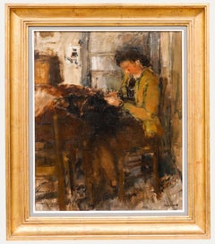 Albert Mascaux (1900-1963) - Mid 20th Century Oil, The Seamstress
