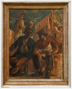 Albert Matzdorf  (1912-1992) - 1944 Oil, Workers on Break