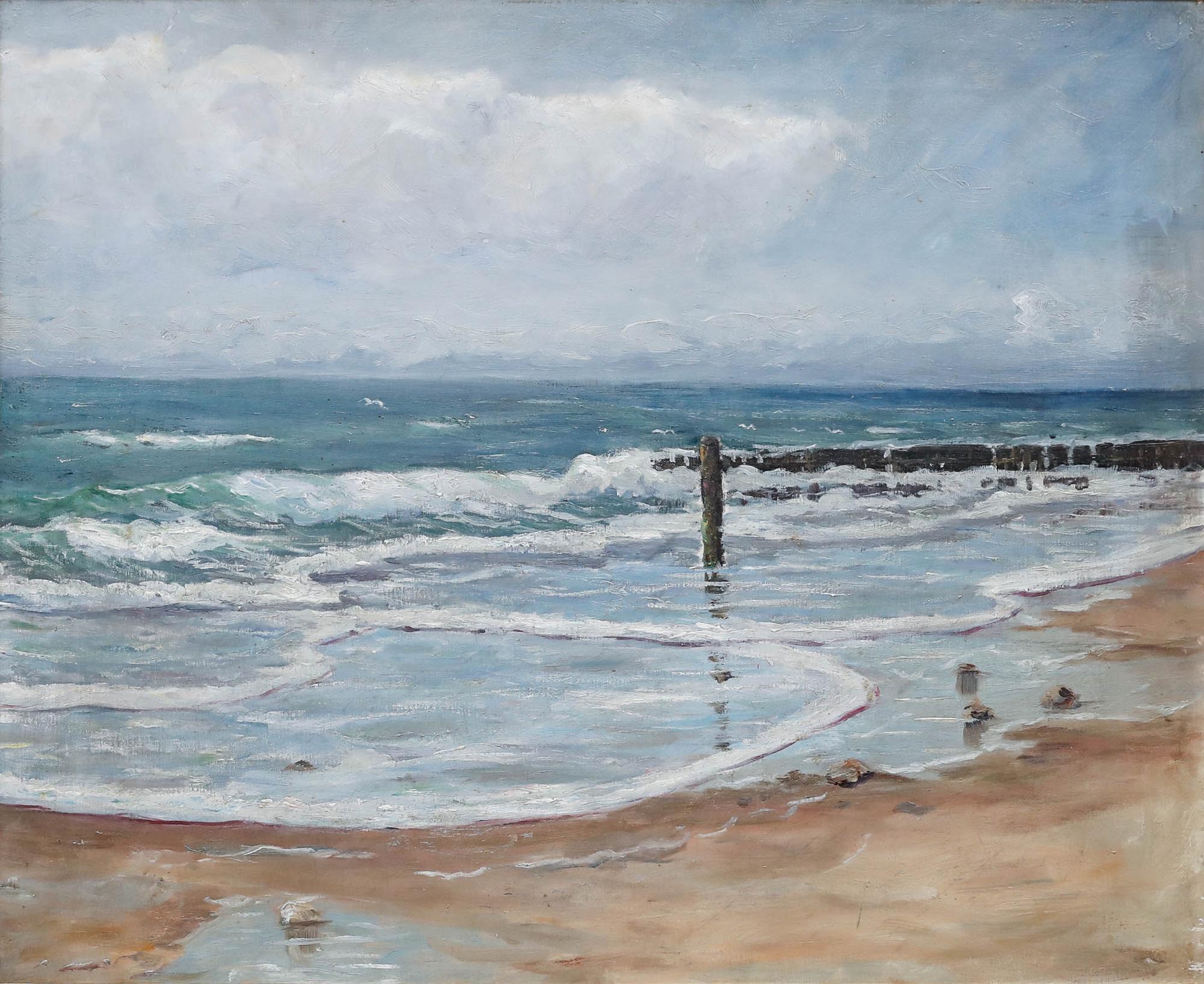 Albrecht von Buttlar - Fine 1896 Oil, Calm Sea - Painting by Unknown