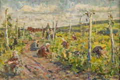 Alexander Andreyevich Lopadkin (1922-1996) - 1994 Oil, Working The Fields