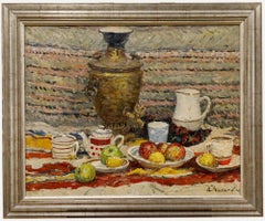 Alexander Andreyevich Lopadkin (1922-1996) - Oil, Still Life with a Samovar