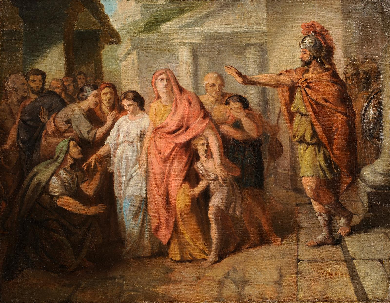 Alexander der Große im Haus des Darius – Painting von Unknown