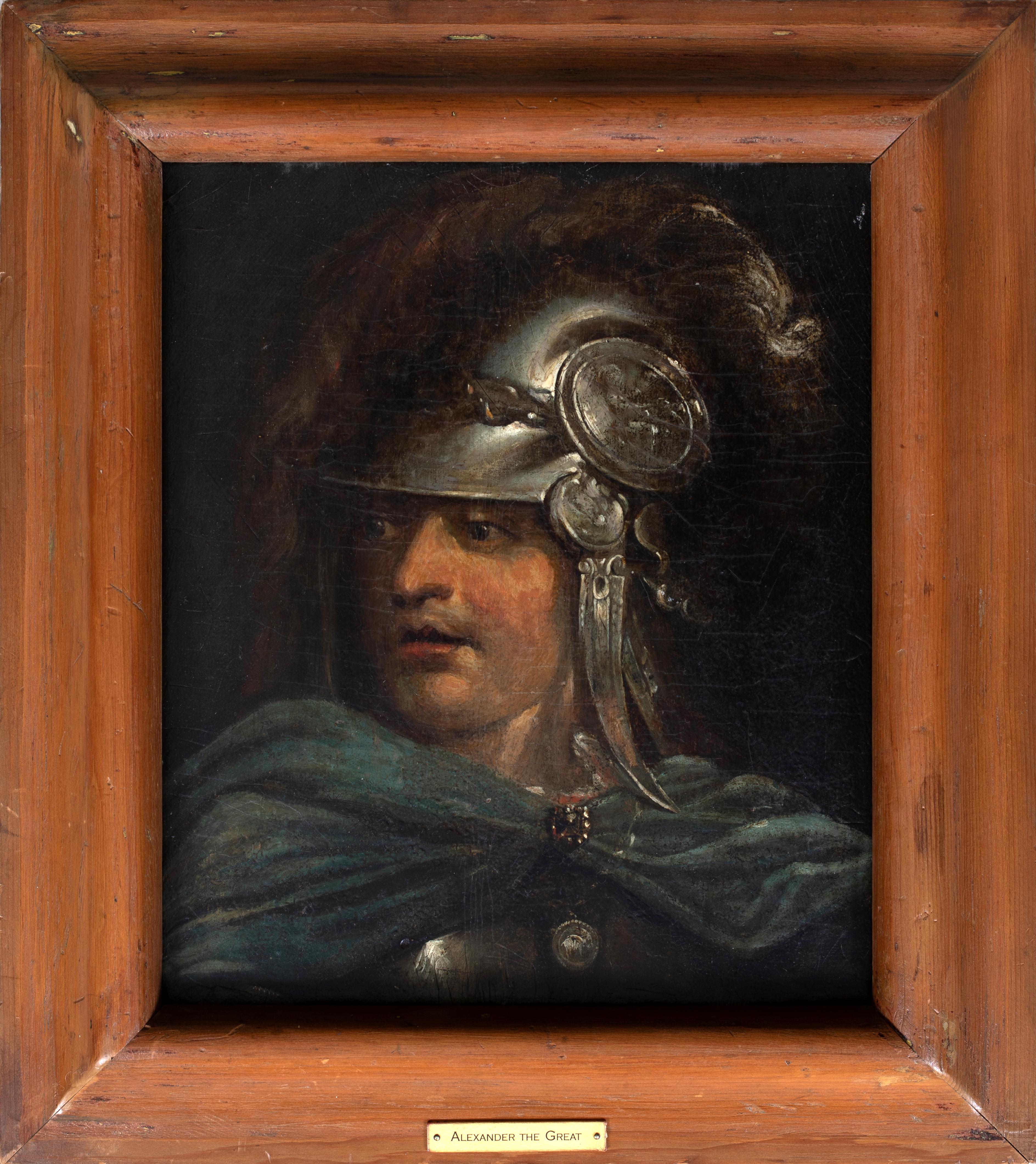 Unknown Portrait Painting - Alexander The Great, King Of Macedonia, 17th  Century  Italian School  