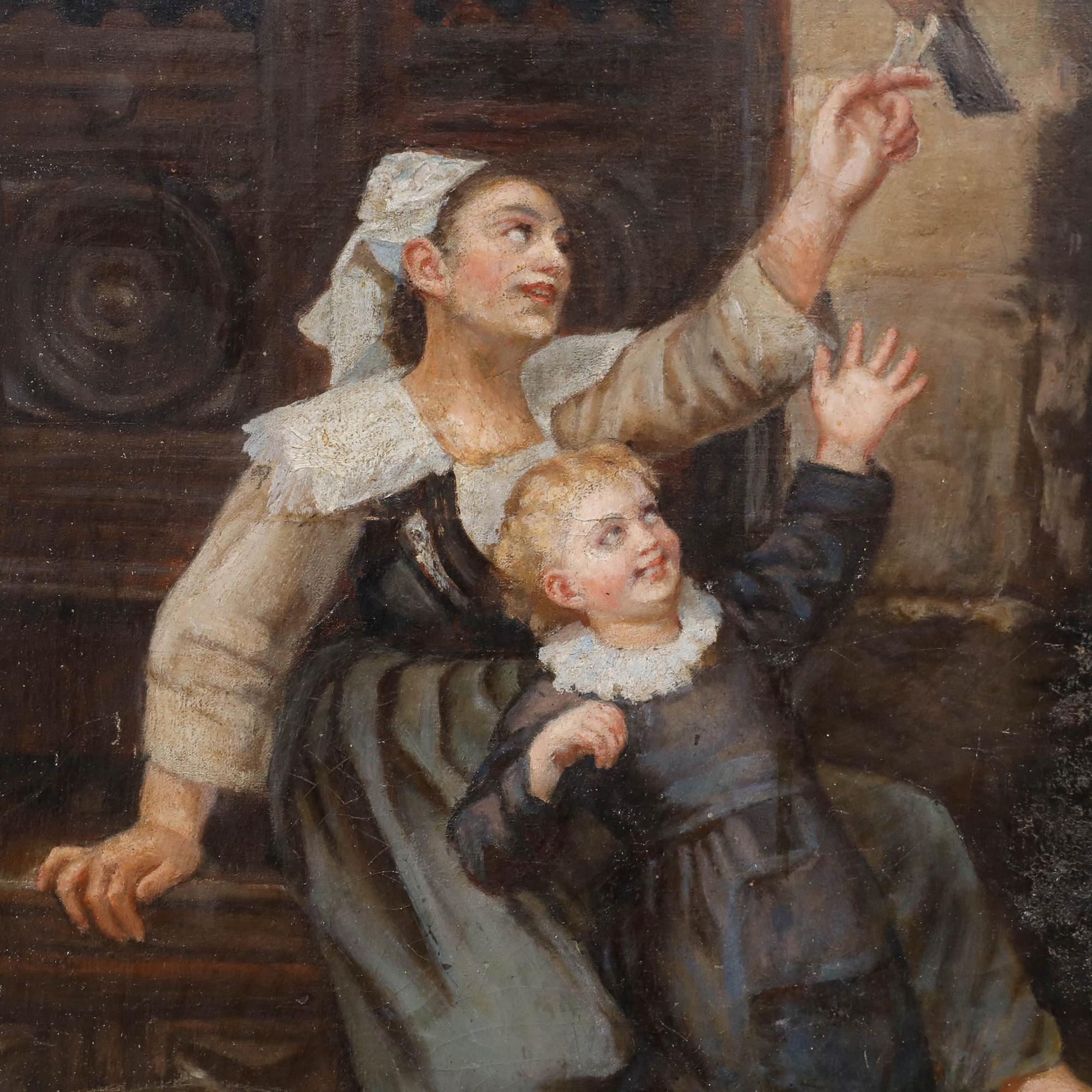 Alexandre Le Bihan (1837-1924) - Late 19th Century Oil, Releasing the Bird For Sale 1