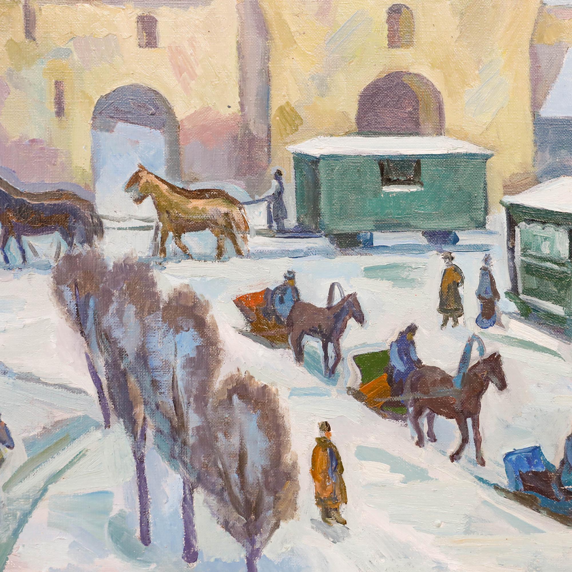 Alexandre Zinkovsky - Russian School Zeitgenössisches Öl, Chinatown, Moskau im Angebot 1