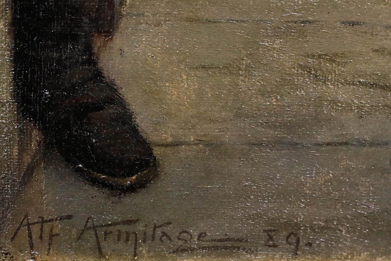 Alfred Armitage (1860-1900)  - Gerahmtes Öl aus dem späten 19. Jahrhundert, Das Kreuz, Whitby im Angebot 1