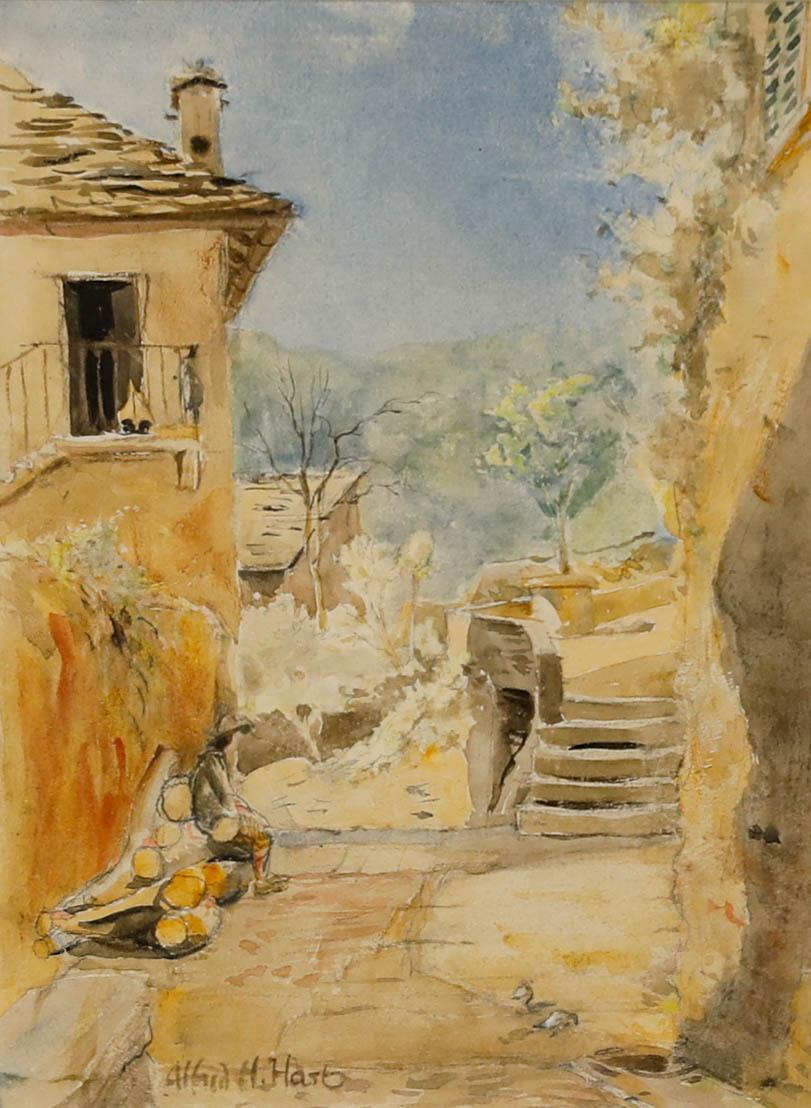Alfred Henry Hart (1866-1953) - Olio, Il calore del giorno, Lago di Como - Painting di Unknown