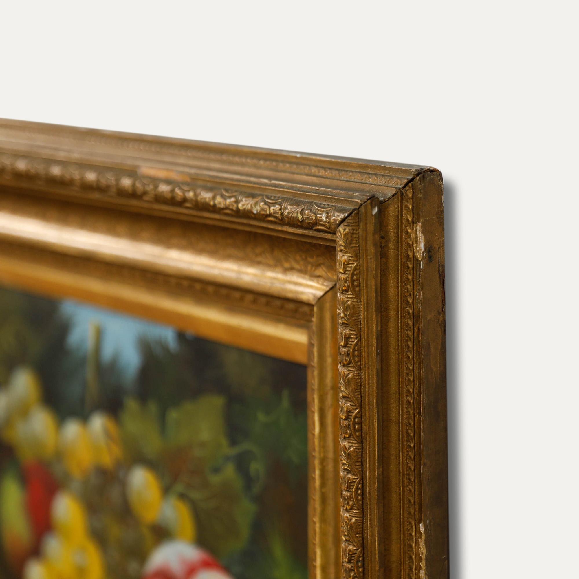 Alfred Tate - Framed Late 19th Century Oil, Still Life, Apples and Grapes 1