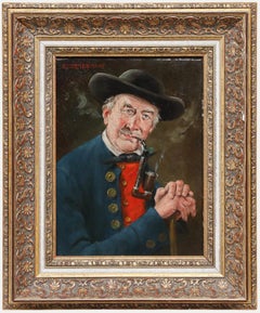 Alfred Zimmermann (1854-1910) - Olio della fine del XIX secolo, Contadino della Black Forest