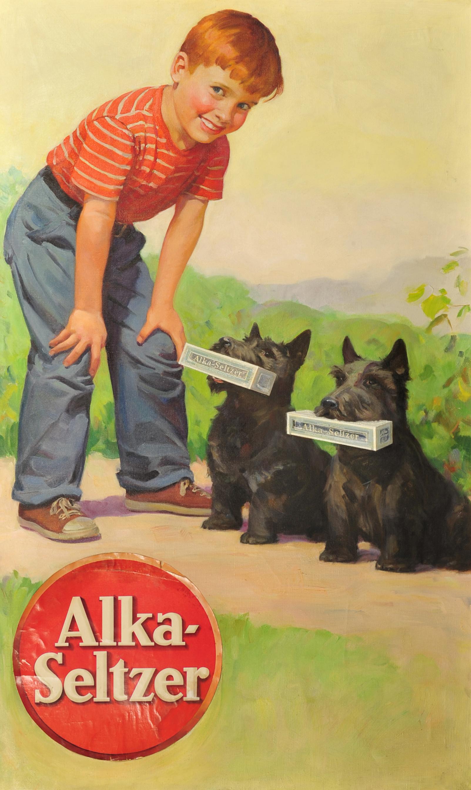 Unknown Figurative Painting - Alka Seltzer Advertisement