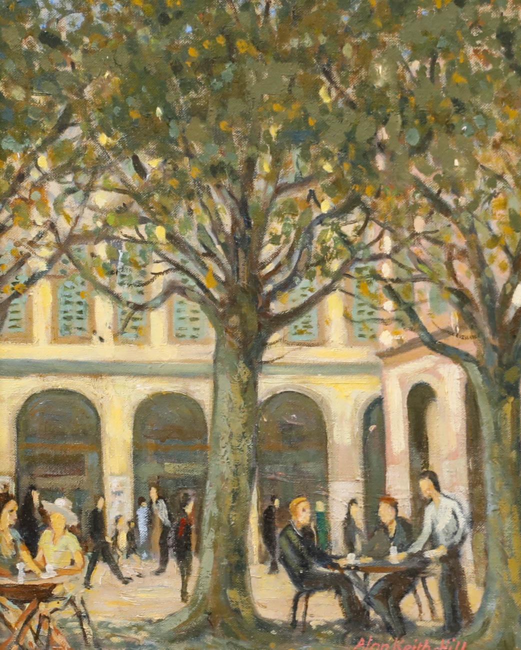 Allan Keith Hill (1910-2000)  - Mid 20th Century Oil, Al-Fresco Dining - Painting by Unknown