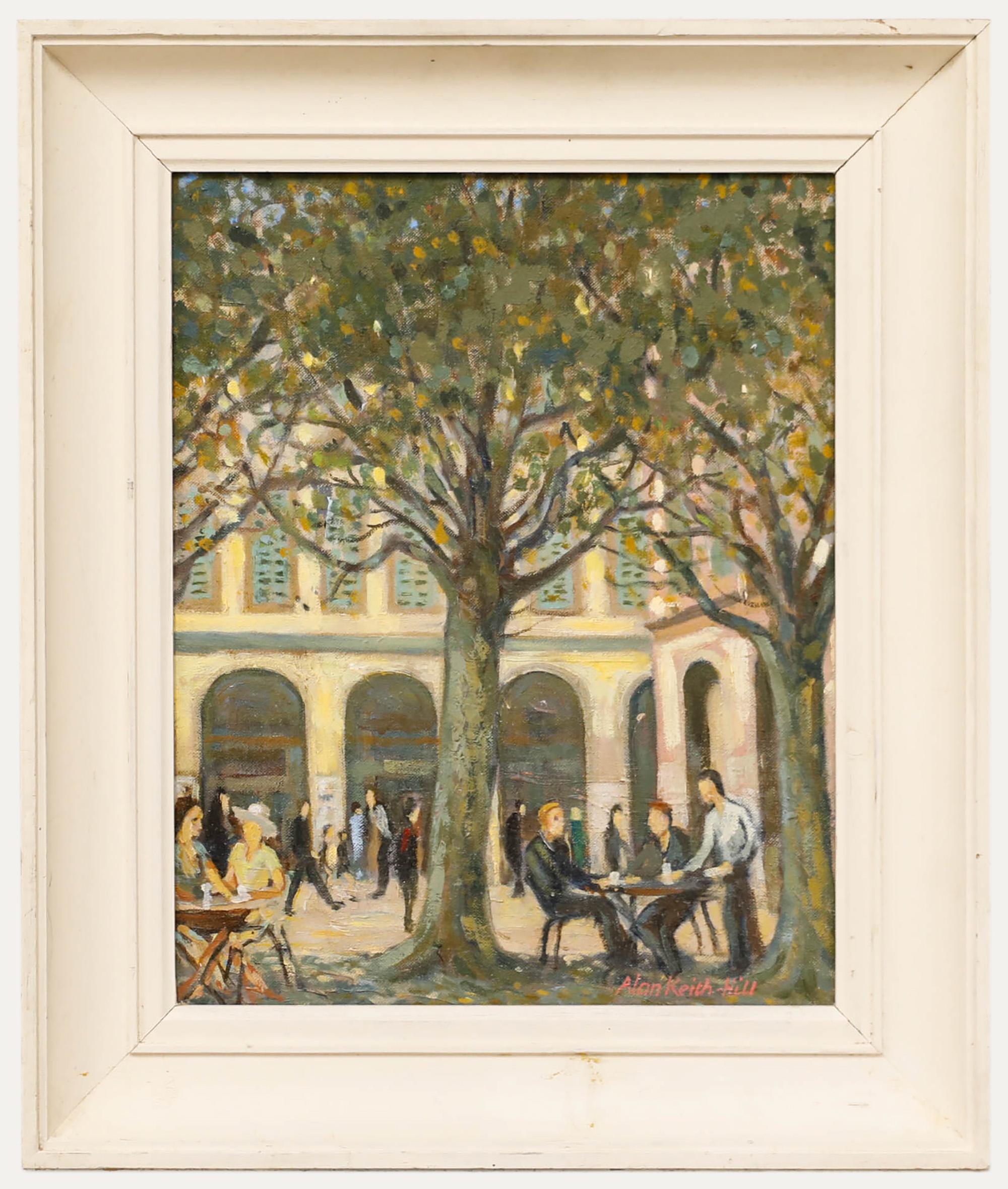 Unknown Figurative Painting - Allan Keith Hill (1910-2000)  - Mid 20th Century Oil, Al-Fresco Dining