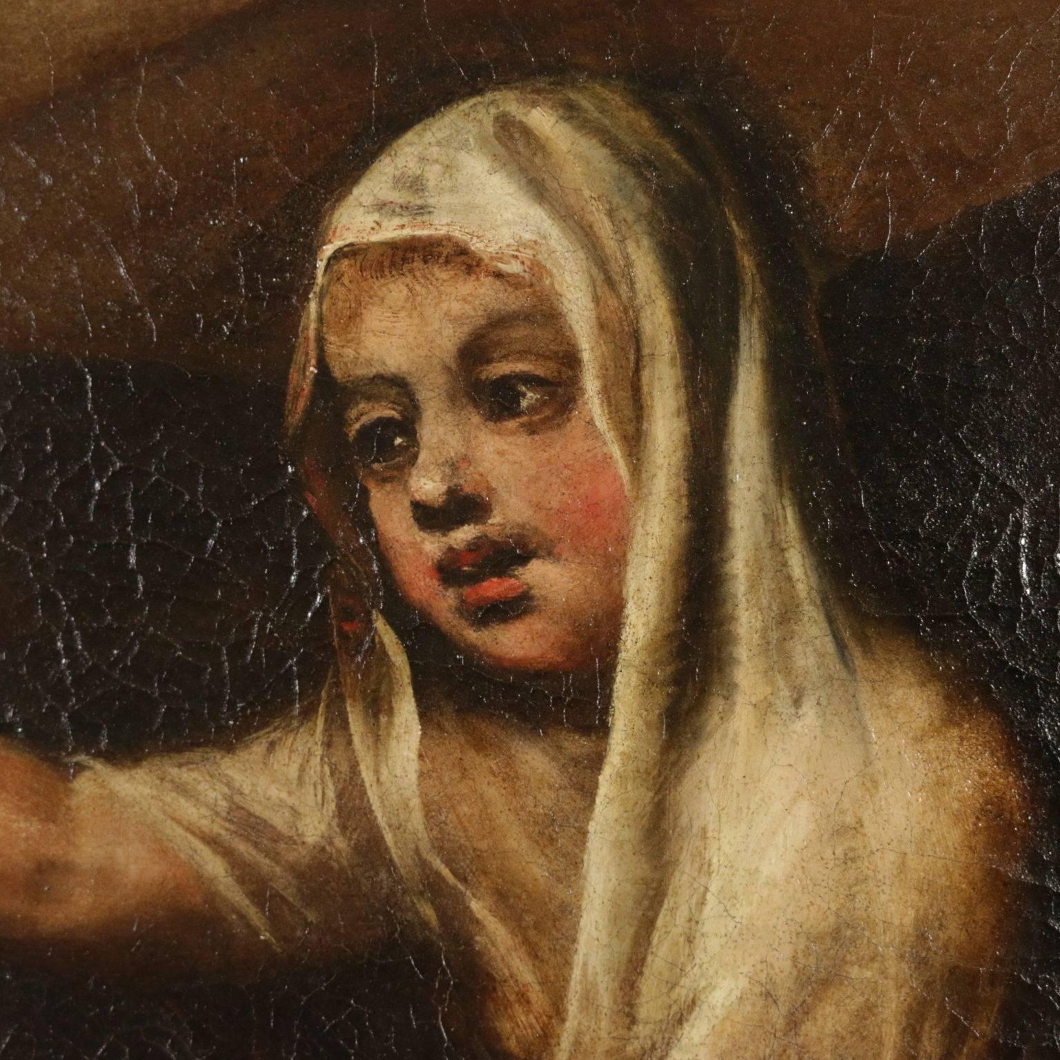Allegoric Painting Cherubs' Game Oil on Canvas 18th Century 2