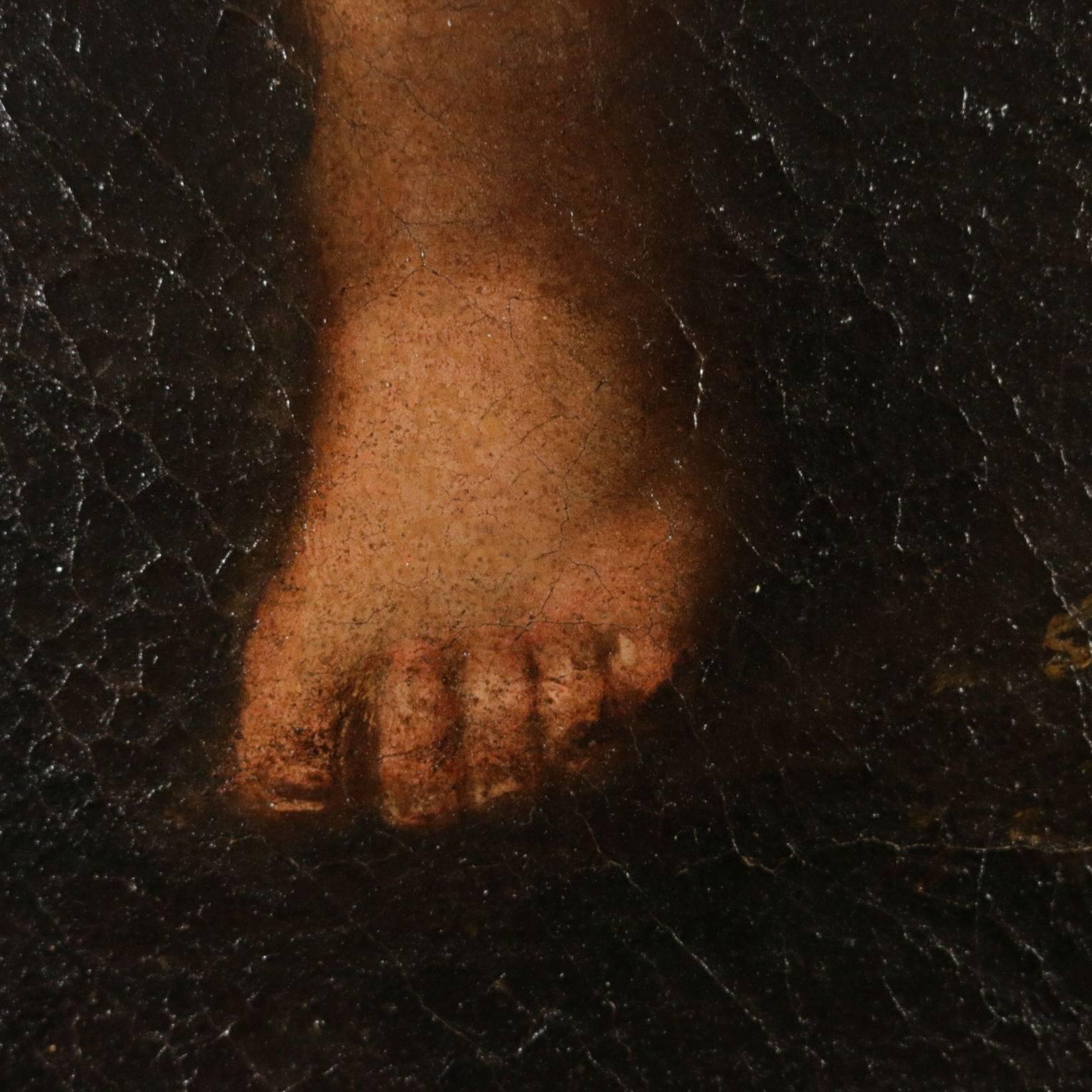 Allegoric Painting Cherubs' Game Oil on Canvas 18th Century 5