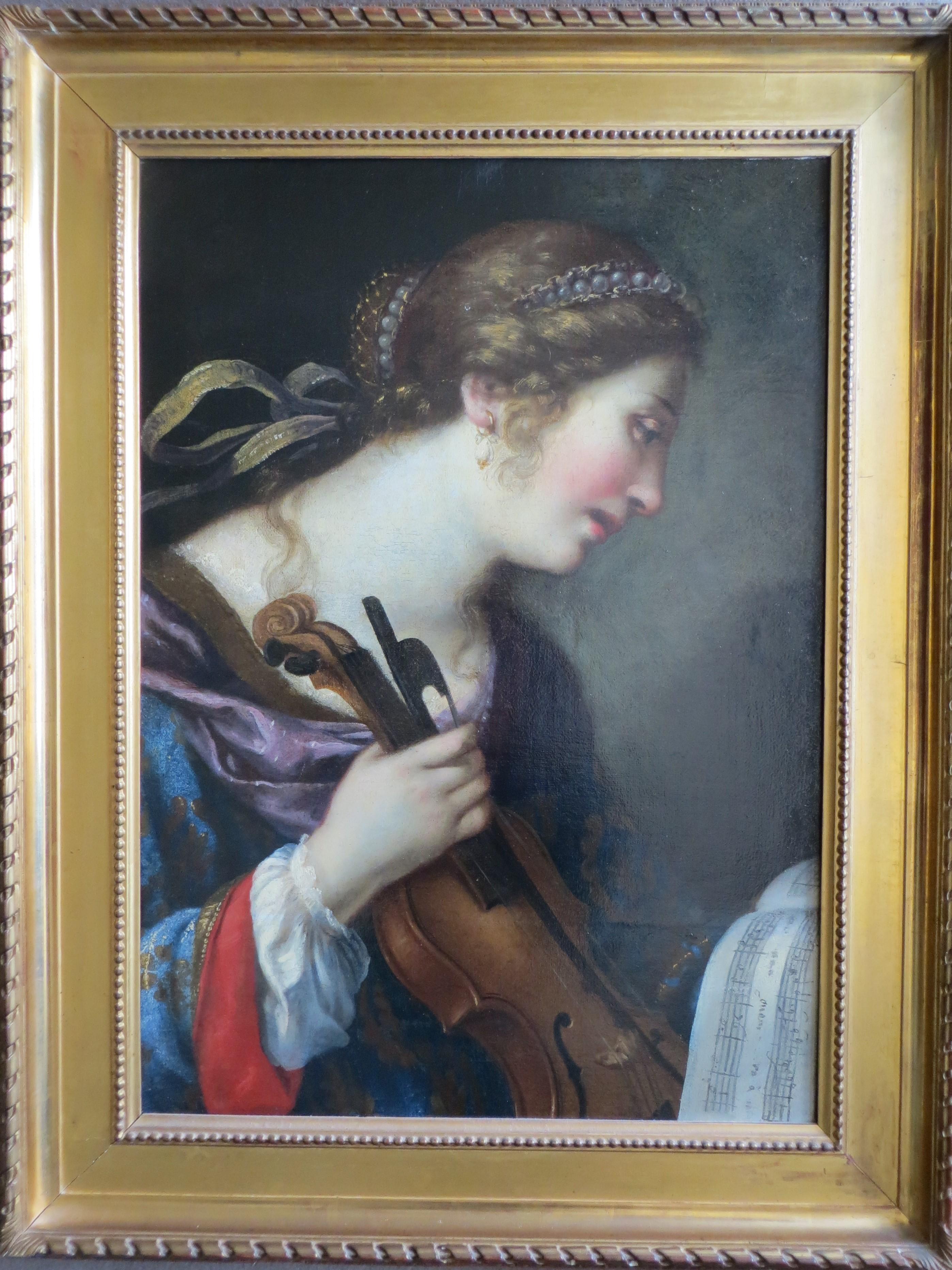 Allegory of Music Ste Cecilia School After Lorenzo Lippi - Painting by Unknown