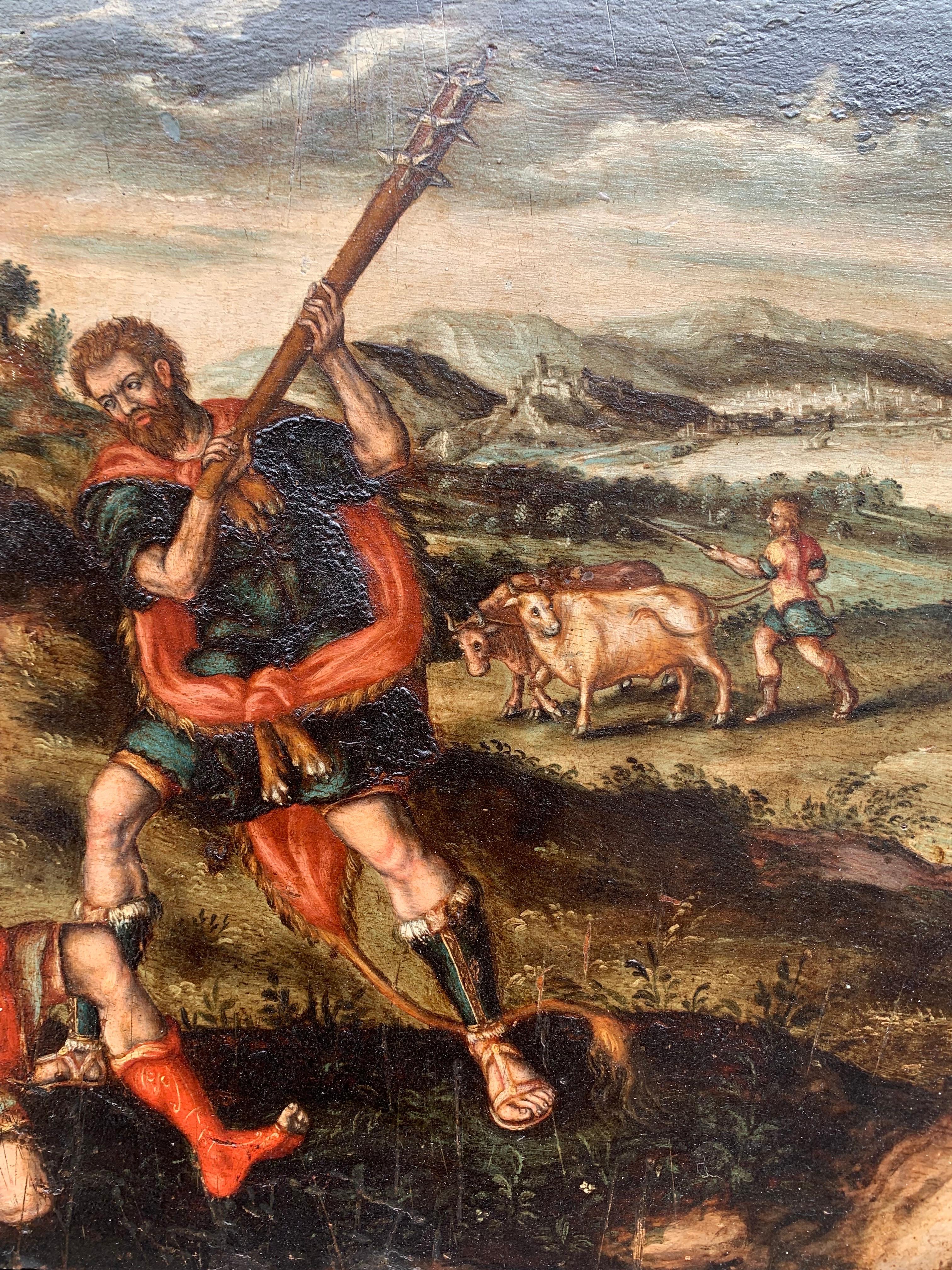 Allegory of Politics, Myth of Hercules and Cacus. Late 16th Century - Painting by Unknown