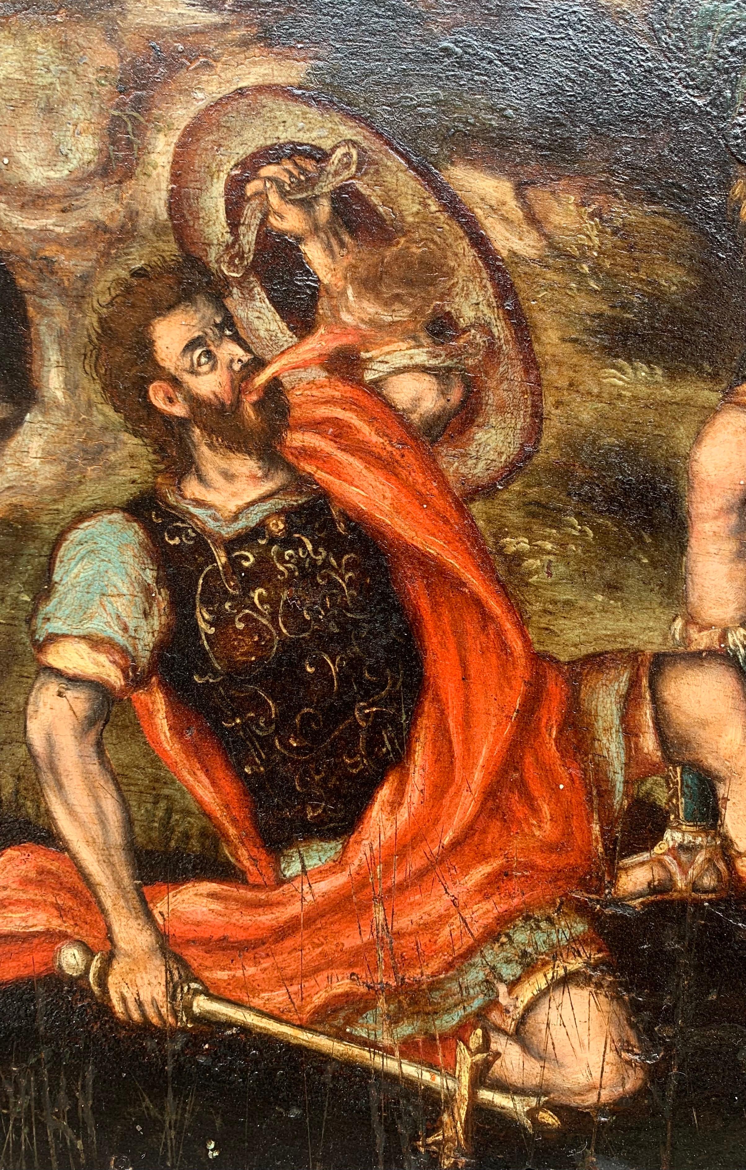 Allegory of Politics, Myth of Hercules and Cacus. Late 16th Century - Renaissance Painting by Unknown