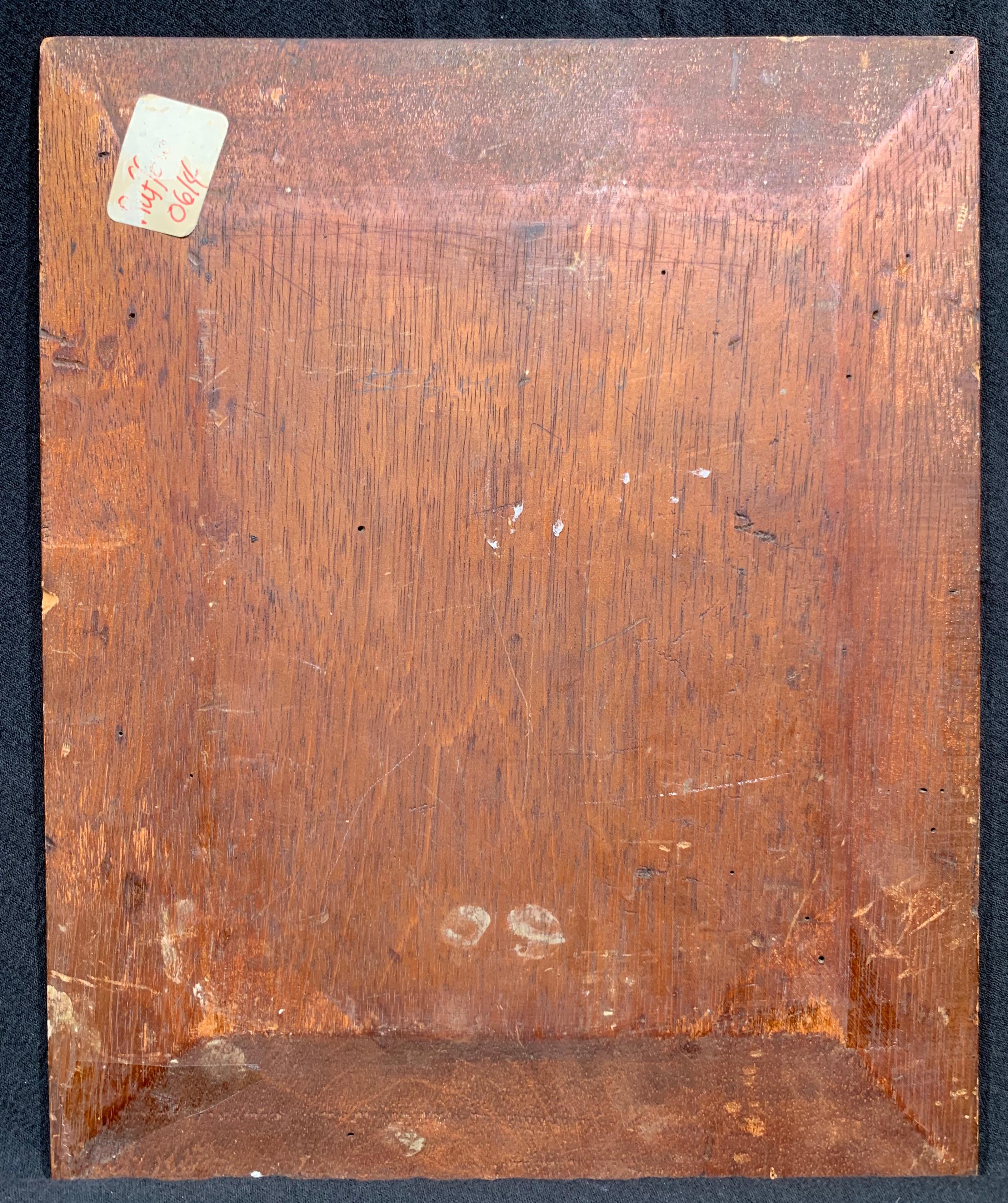 Allegoria del raccolto del grano (ritratto di un bambino), 1850 circa,  di un artista americano sconosciuto. L'olio su pannello misura 9 x 11 pollici. Senza cornice. Condizioni originali senza pulizia o conservazione. Piccole aree di perdita di