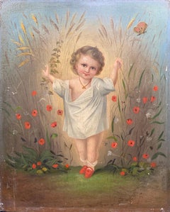 Allegory of The Wheat Harvest (19th-century Folk Art Child portrait) 