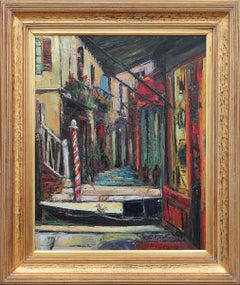 "Alleyway" Colorful Impressionist Landscape of the Grand Canal in Venice, Italy