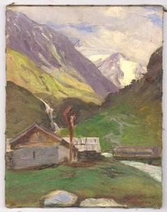 Alois Pfund (1876-1946) - Early 20th Century Oil, Mittenwald, Bavarian Alps