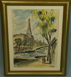 Impressionist Landscape Along The Seine in Paris painting