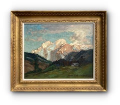 Alpine Landscape, 1919 (Antique Landscape Painting, Germany, Framed)