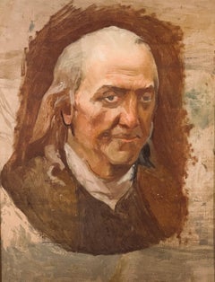 American Brandywine School Painting of Benjamin Franklin, early 20th C.