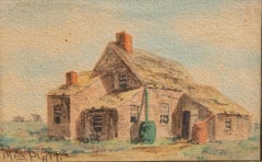 American Farm House 19th Century Landscape Painting