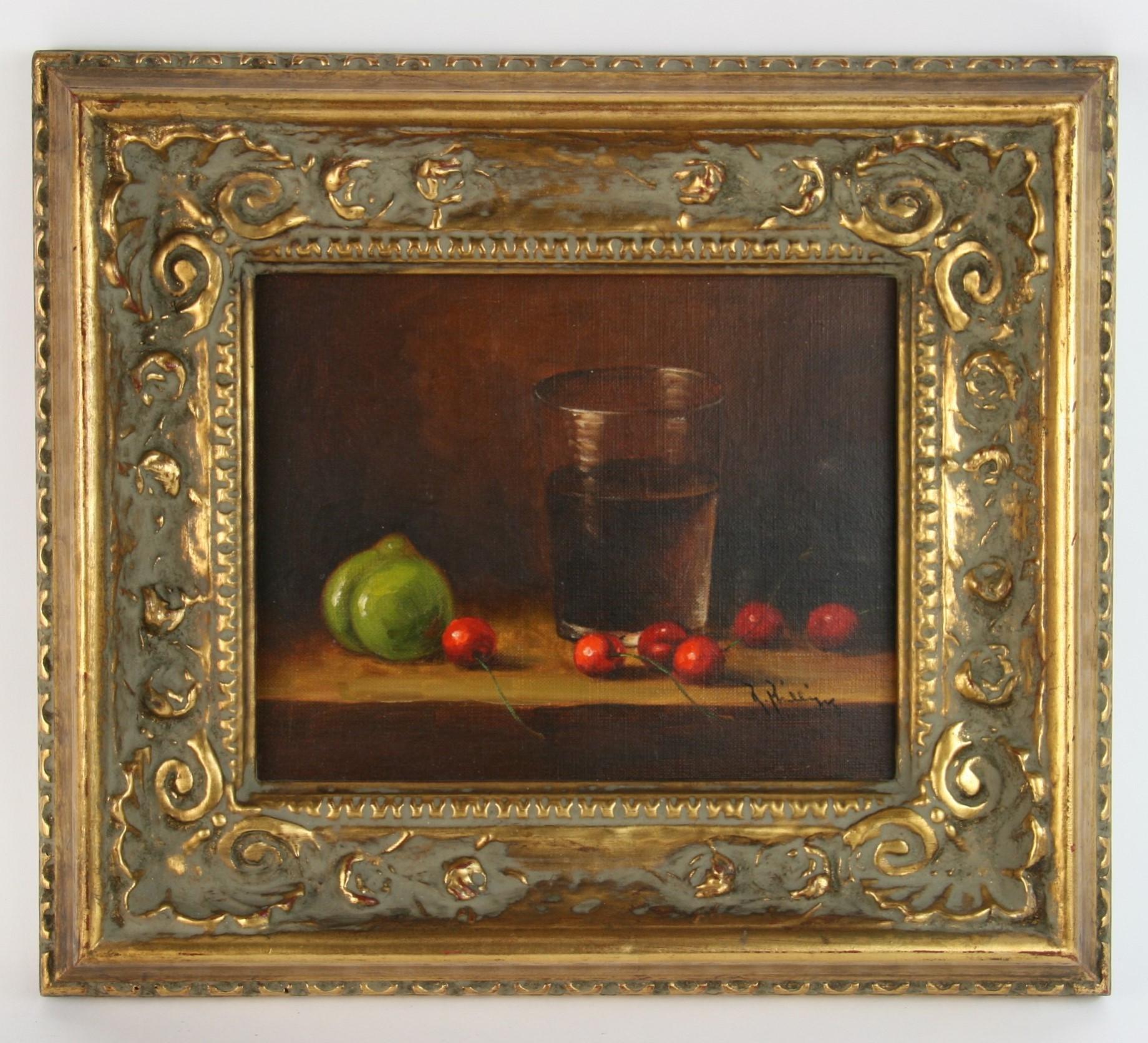American Impressionist Cherry Still Life Table Setting oil Painting For Sale 1