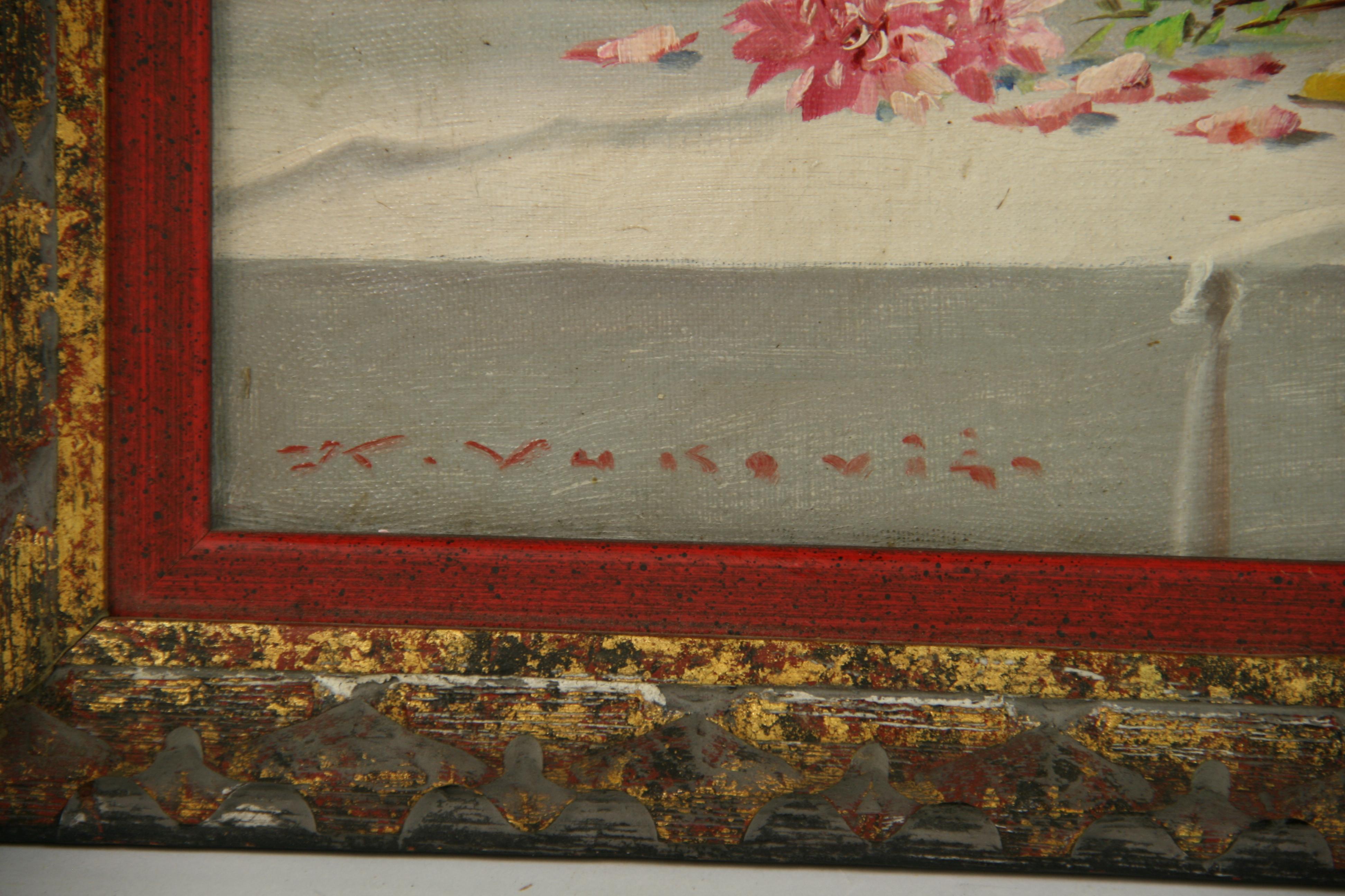 Antiker amerikanischer Impressionist florale Tabelle Einstellung Stillleben 1950 im Angebot 6