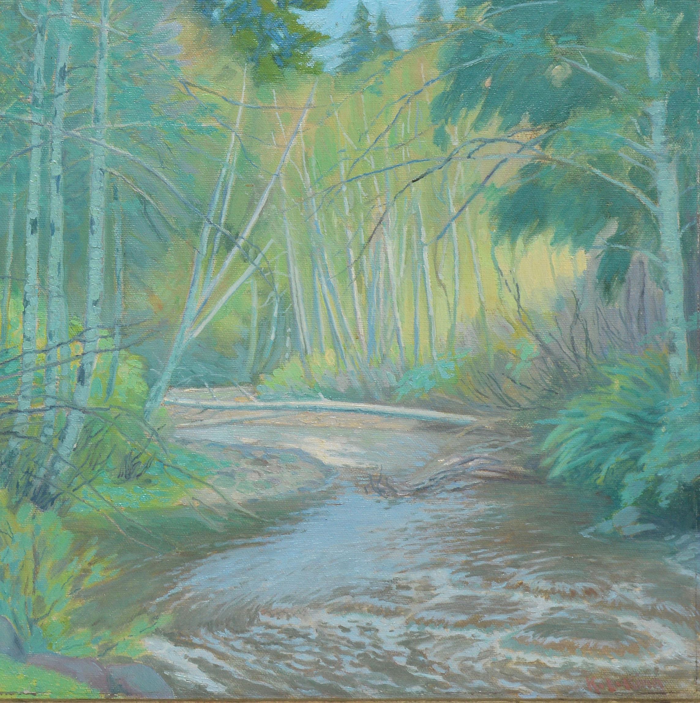 American Impressionist School, View of a Brook in Maine 1