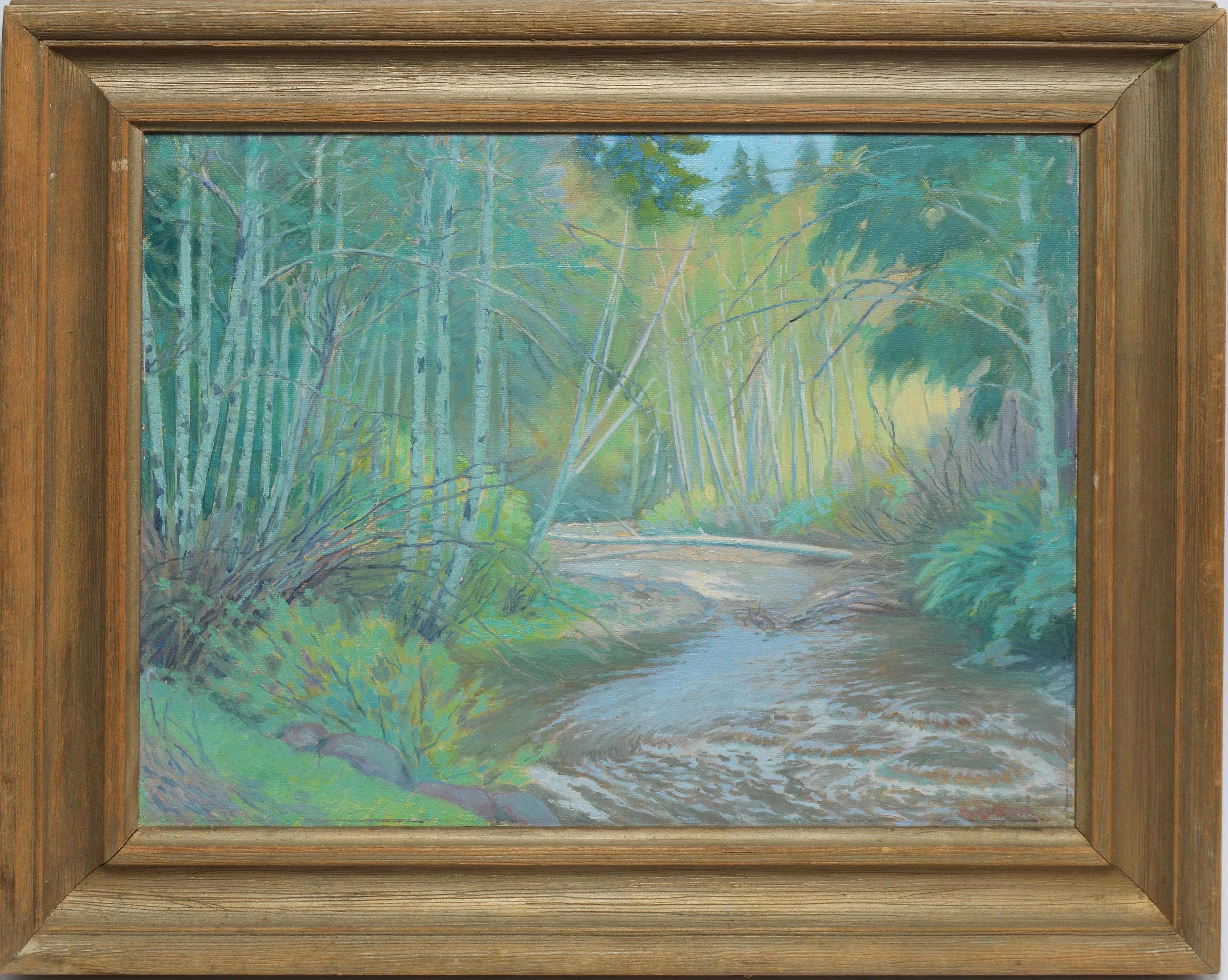 Unknown Landscape Painting - American Impressionist School, View of a Brook in Maine