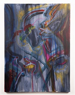 Retrato Abstracto Modernista Americano Bailarina Pintura al Óleo Original