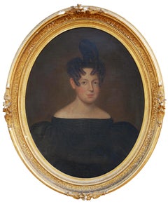 Peinture américaine de portrait d'une femme de la famille Verplanck