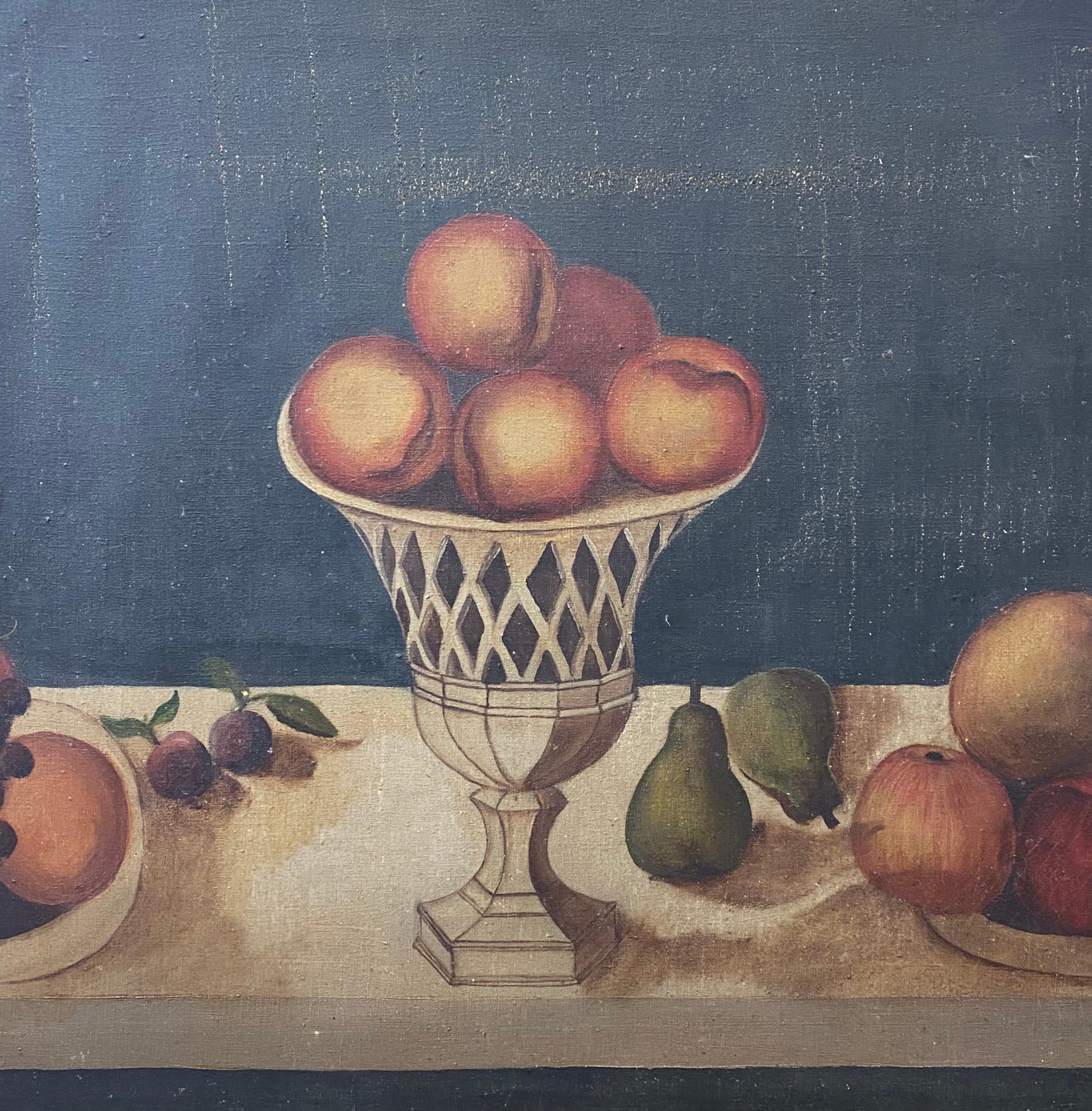 American Folk Art Still Life Painting by J W C c.1881 1