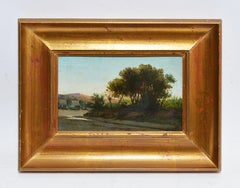 American School Antique Signed Western Desert Landscape Oil Painting