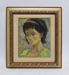 American School Early Impressionist Portrait of a Young Woman