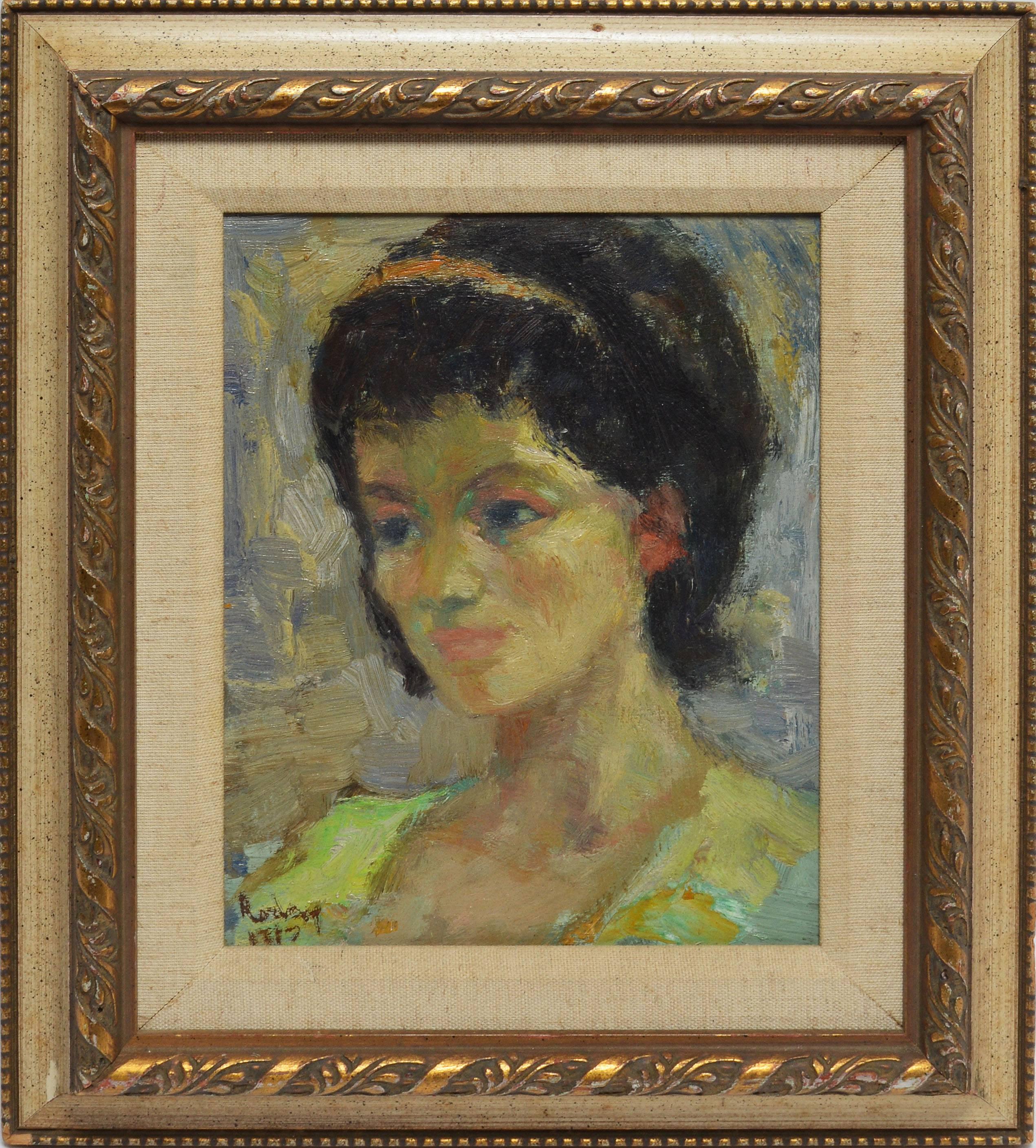 Unknown Portrait Painting - American School Early Impressionist Portrait of a Young Woman